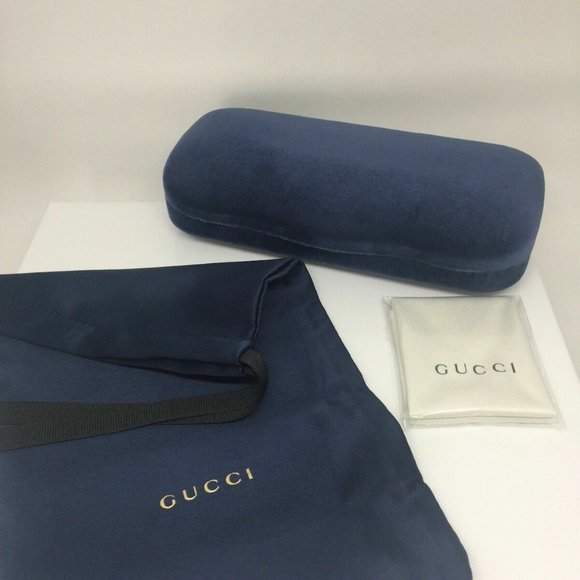 GUCCI Sunglasses 57mm Novelty Sunglasses Black/Gold Case Cloth Warranty SEALED